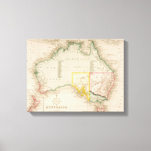 Map of Australia & New Zealand Canvas Print