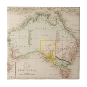 Map of Australia & New Zealand Tile