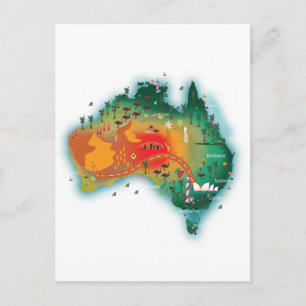 Map Of Australia Postcard