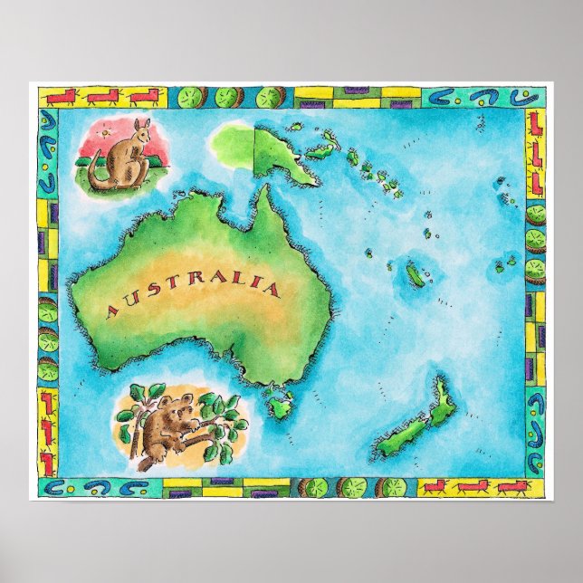 Map of Australia Poster (Front)