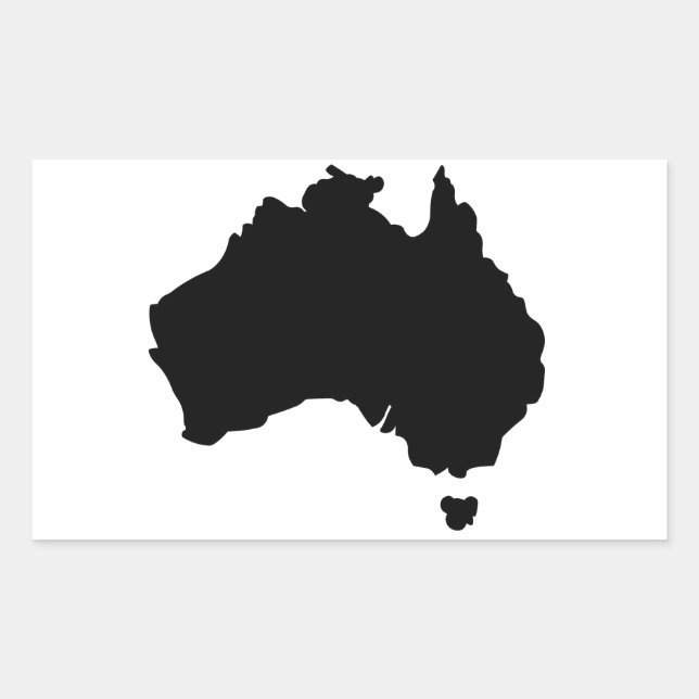 Map of Australia Rectangular Sticker (Front)