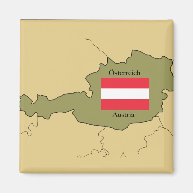 Map of Austria Magnet (Front)