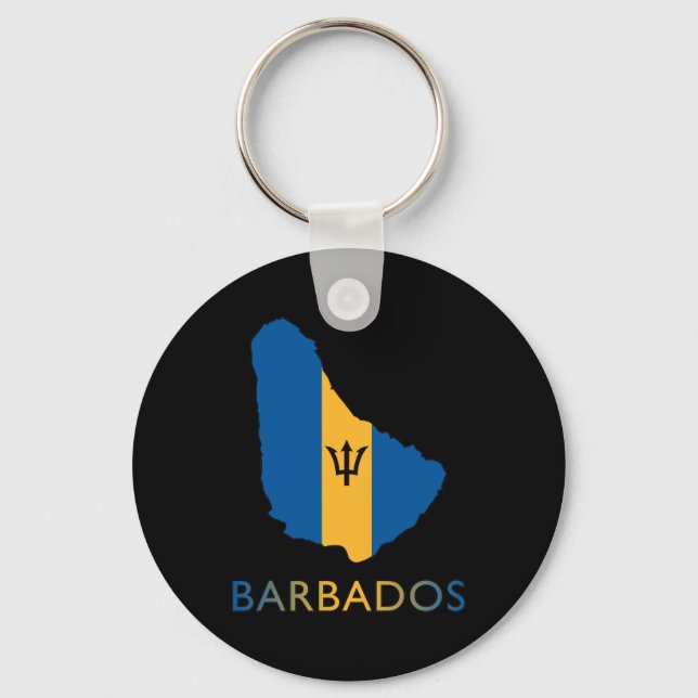 Map Of Barbados Key Ring (Front)