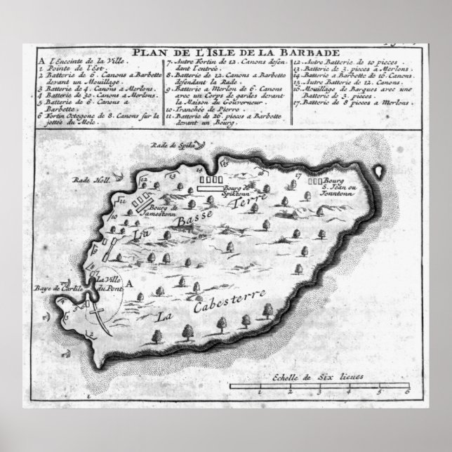 Map of Barbados Poster (Front)