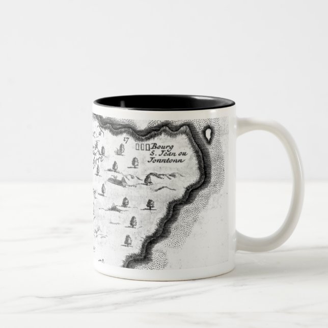 Map of Barbados Two-Tone Coffee Mug (Right)
