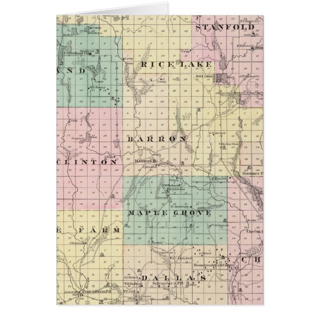 Map of Barron County, State of Wisconsin (Front)