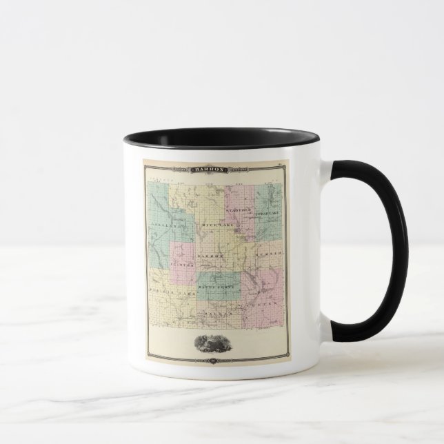Map of Barron County, State of Wisconsin Mug (Right)