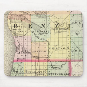 Map of Benzie and Manistee counties, Michigan Mouse Pad