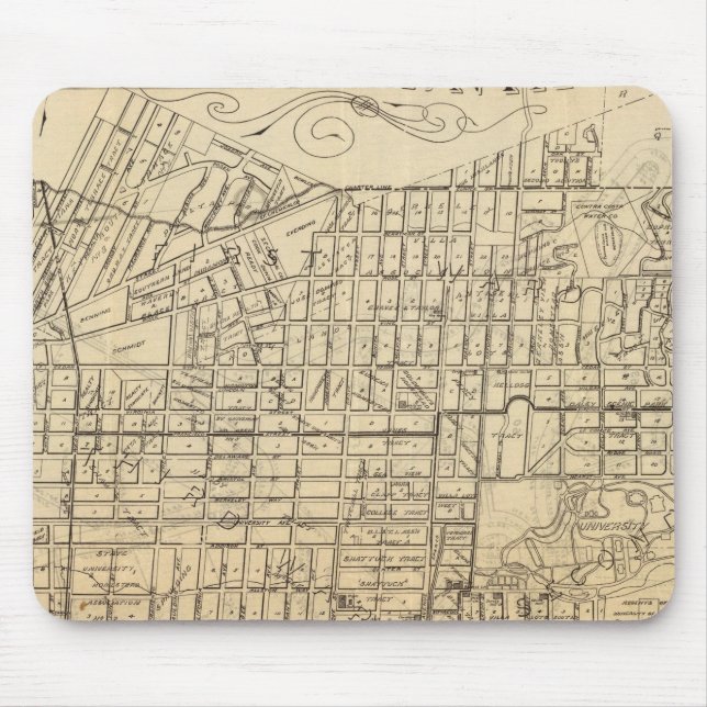 Map of Berkeley, California Mouse Pad (Front)