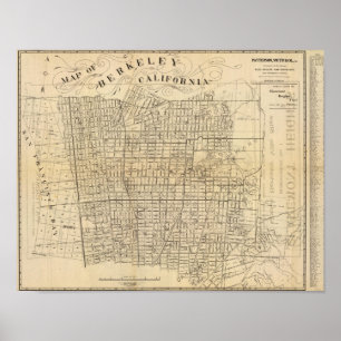 Map of Berkeley, California Poster