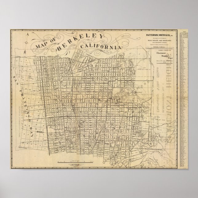 Map of Berkeley, California Poster (Front)