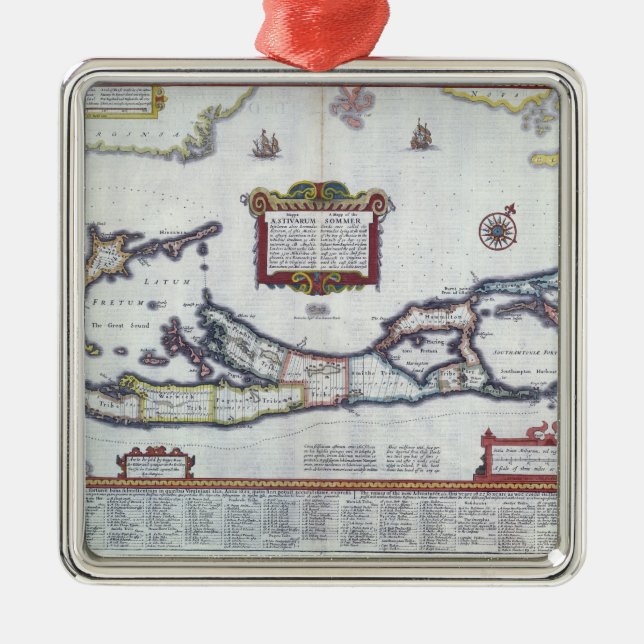 Map of Bermuda Metal Tree Decoration (Front)