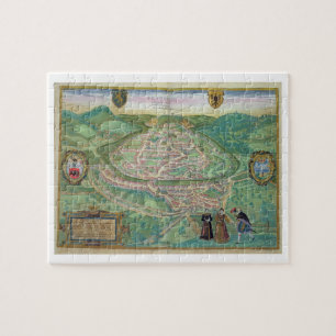 Map of Besancon, from 'Civitates Orbis Terrarum' b Jigsaw Puzzle