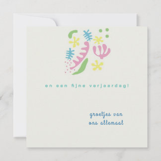 map of birthday abstract flowers card