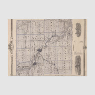 Map of Black Hawk County, State of Iowa Tissue Paper