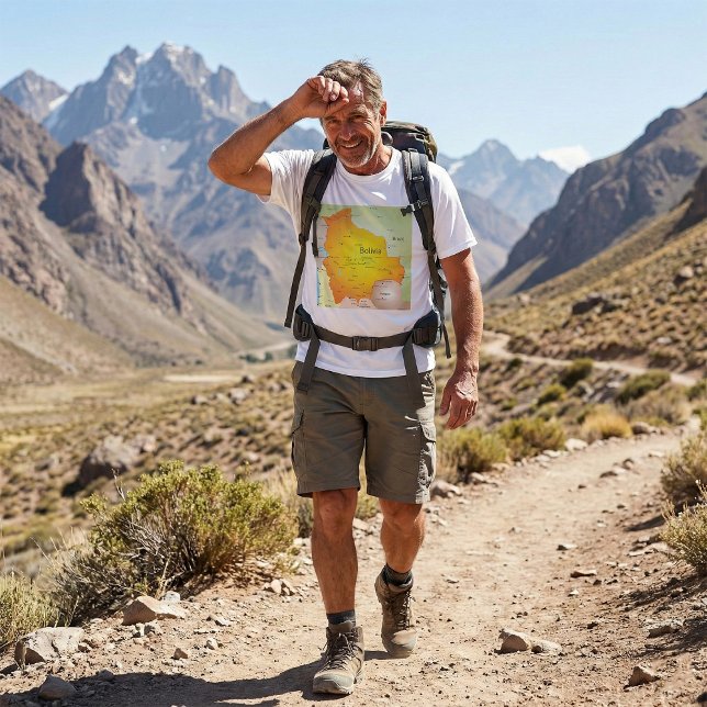 Map of Bolivia with Cities and Borders T-Shirt (Creator Uploaded)