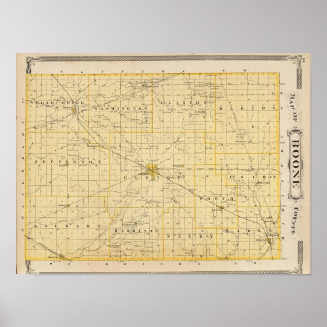 Map of Boone County Poster (Front)