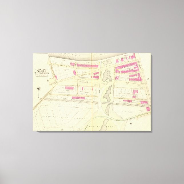 Map of Boston 19 Canvas Print (Front)