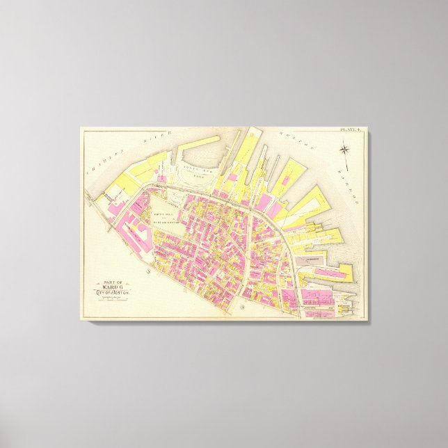 Map of Boston 4 Canvas Print (Front)