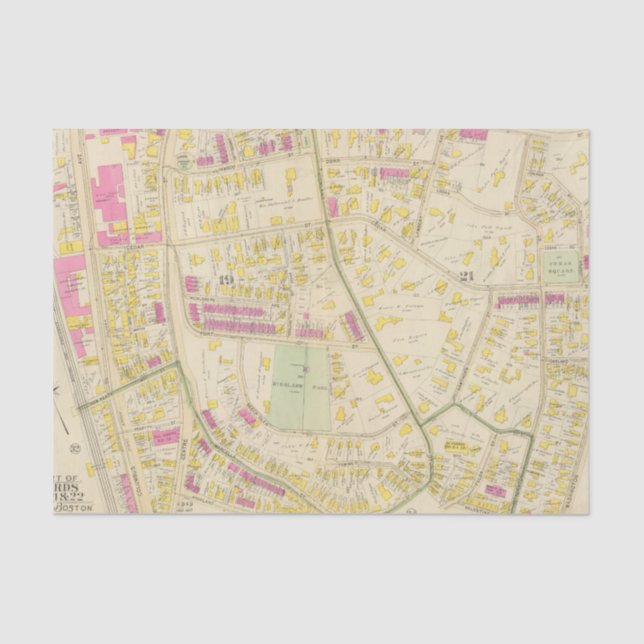 Map of Boston 7 Tissue Paper (Front)