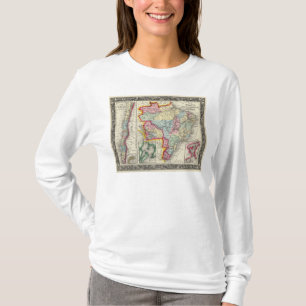 Map Of Brazil, Bolivia, Paraguay, And Uruguay T-Shirt
