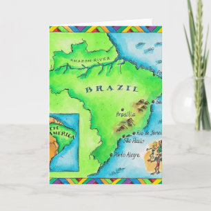 Map of Brazil Card