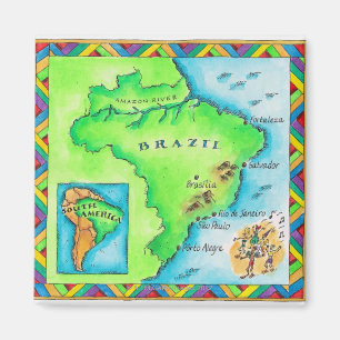 Map of Brazil Magnet