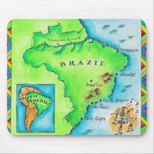 Map of Brazil Mouse Pad