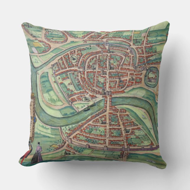 Map of Bristol, from 'Civitates Orbis Terrarum' by Cushion (Front)