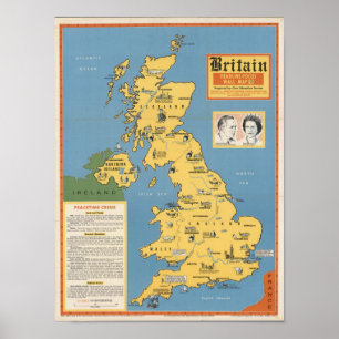 Map of Britain: Headline-Focus Poster