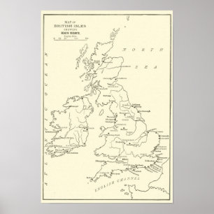 Map of Britain   Health Resorts Poster