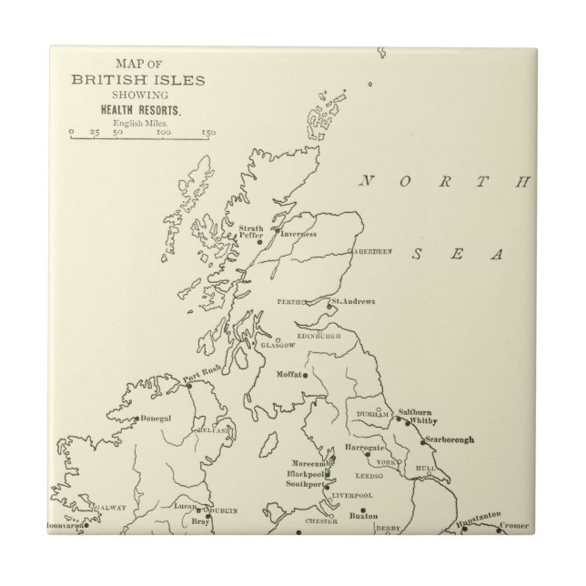 Map of Britain | Health Resorts Tile (Front)