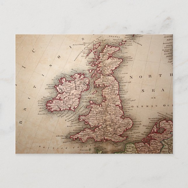 Map of British Isles Postcard (Front)