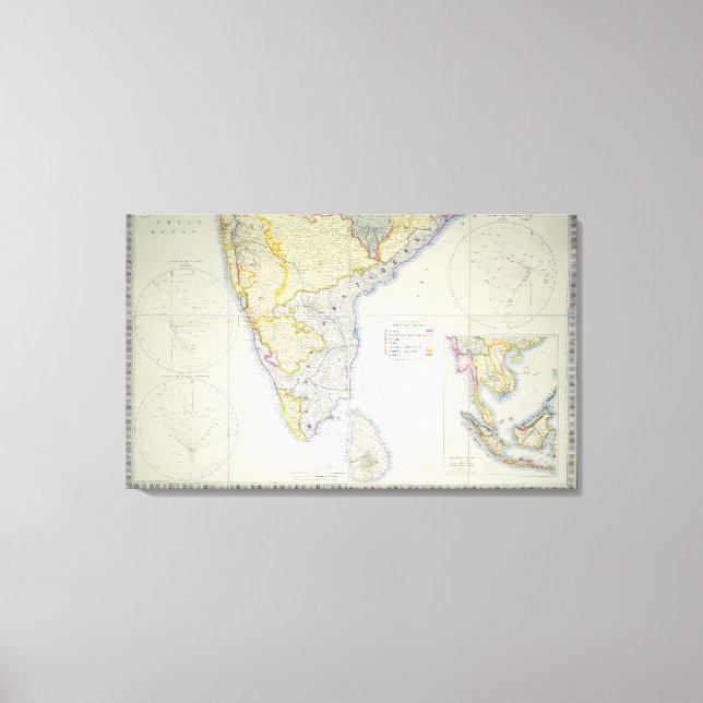 Map of British Southern India, 1872 Canvas Print (Front)