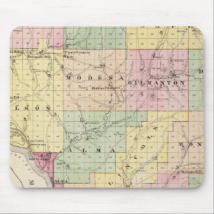 Map of Buffalo County and Village of Alma Mouse Pad