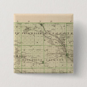 Map of Butler County, State of Iowa 15 Cm Square Badge