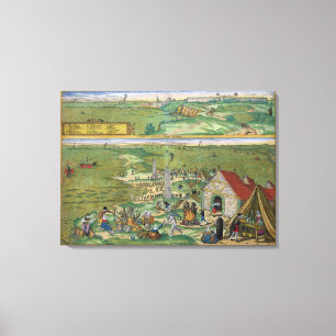 Map of Cadiz, from 'Civitates Orbis Terrarum' by G Canvas Print