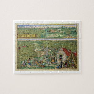 Map of Cadiz, from 'Civitates Orbis Terrarum' by G Jigsaw Puzzle