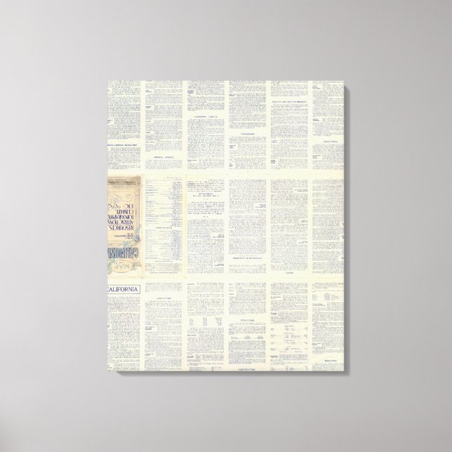 Map of California 4 Canvas Print (Front)