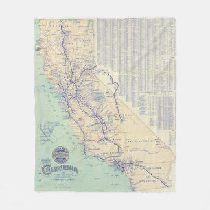 Map of California 4 Fleece Blanket