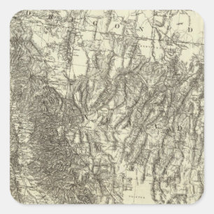 Map of California and Nevada Square Sticker