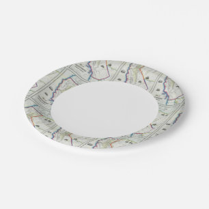 Map of California Paper Plate