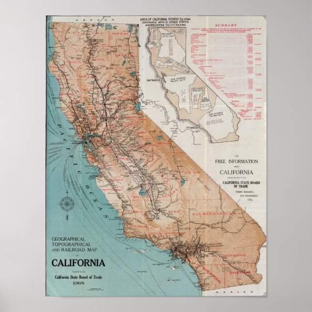 Map of California Poster (Front)