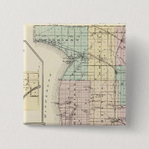 Map of Calumet County, State of Wisconsin 15 Cm Square Badge