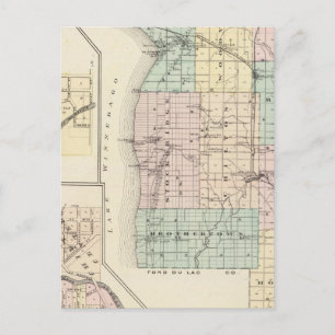 Map of Calumet County, State of Wisconsin Postcard