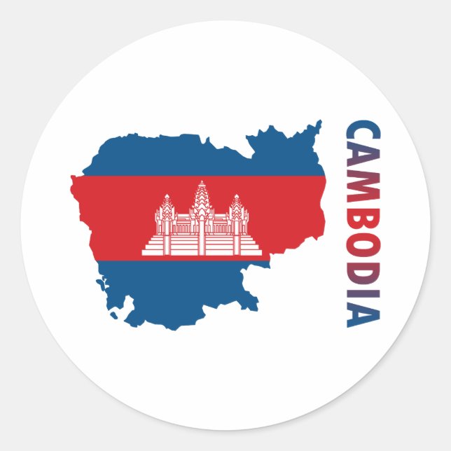 Map Of Cambodia Classic Round Sticker (Front)