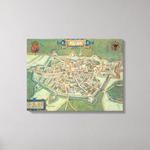 Map of Cambrai, from 'Civitates Orbis Terrarum' by Canvas Print
