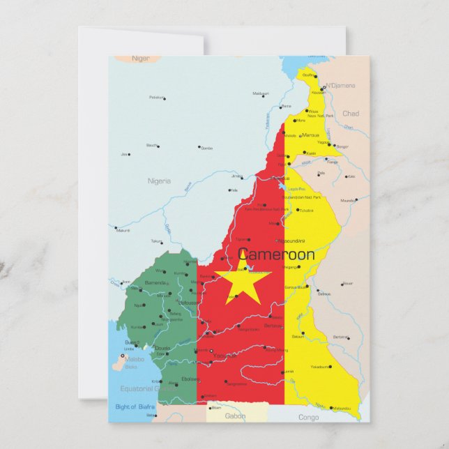 Map Of Cameroon Invitations (Front)