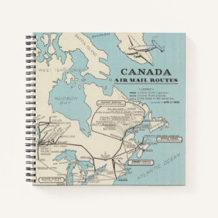 Map of Canada - Canada Air Mail Routes Notebook