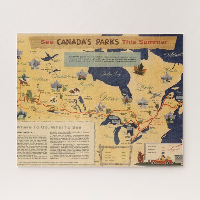 Map of Canada - Canada's Parks Jigsaw Puzzle (Horizontal)